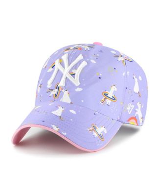 47 Brand Big Girls Lavender New York Yankees Unicorn Clean Up