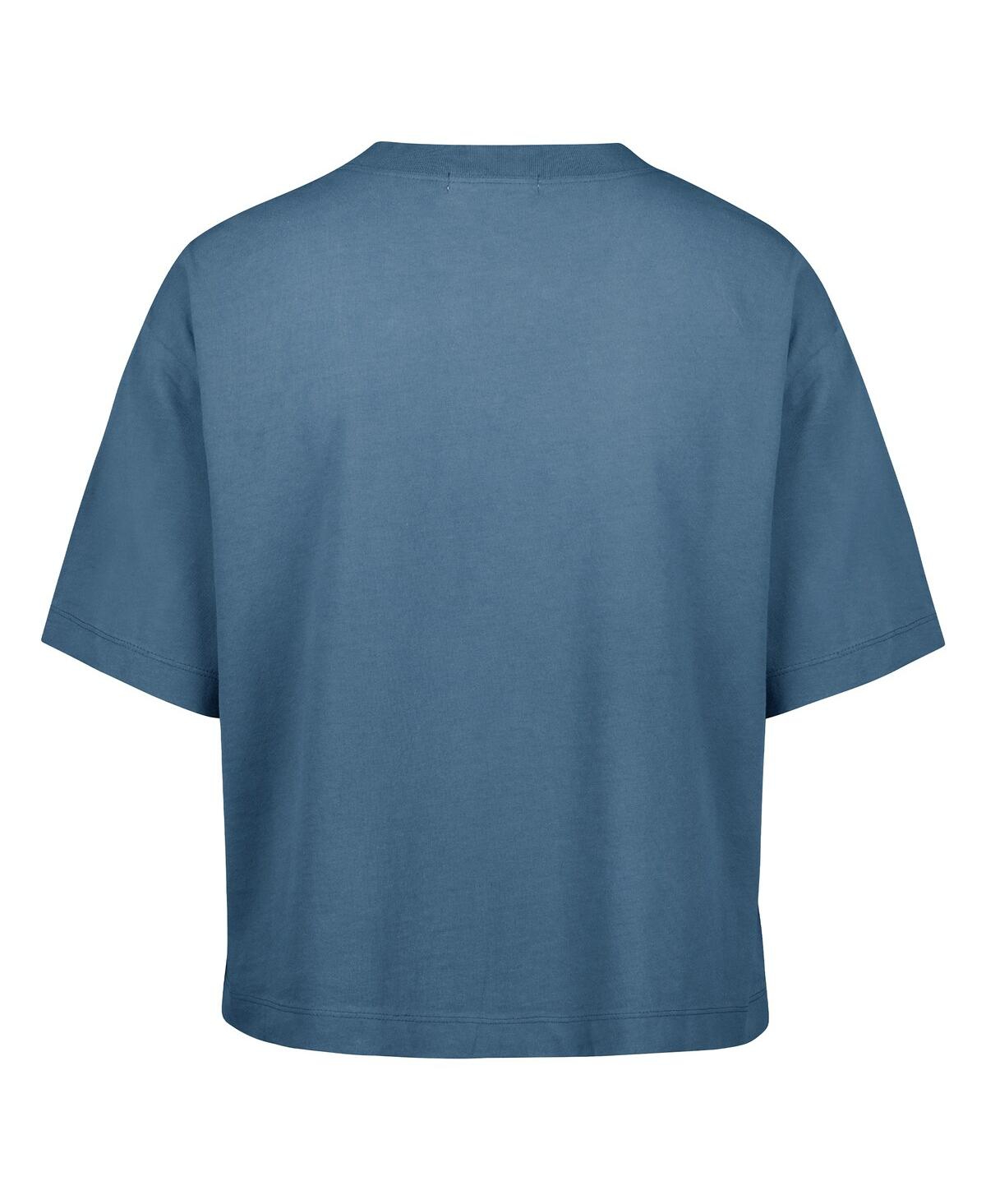 47 BRAND WOMEN'S MINERAL BLUE DETROIT LIONS FLORENTINA MONTAUK CROPPED T-SHIRT 
