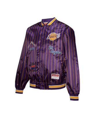 X Dannijo Women's Purple Los Angeles Lakers Satin Full-Snap Jacket