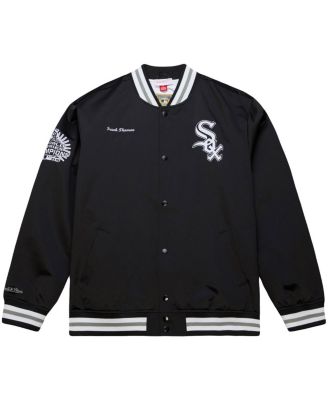 Men's Frank Thomas Black Chicago White Sox Legends Collection Vintage Satin Full-Snap Jacket