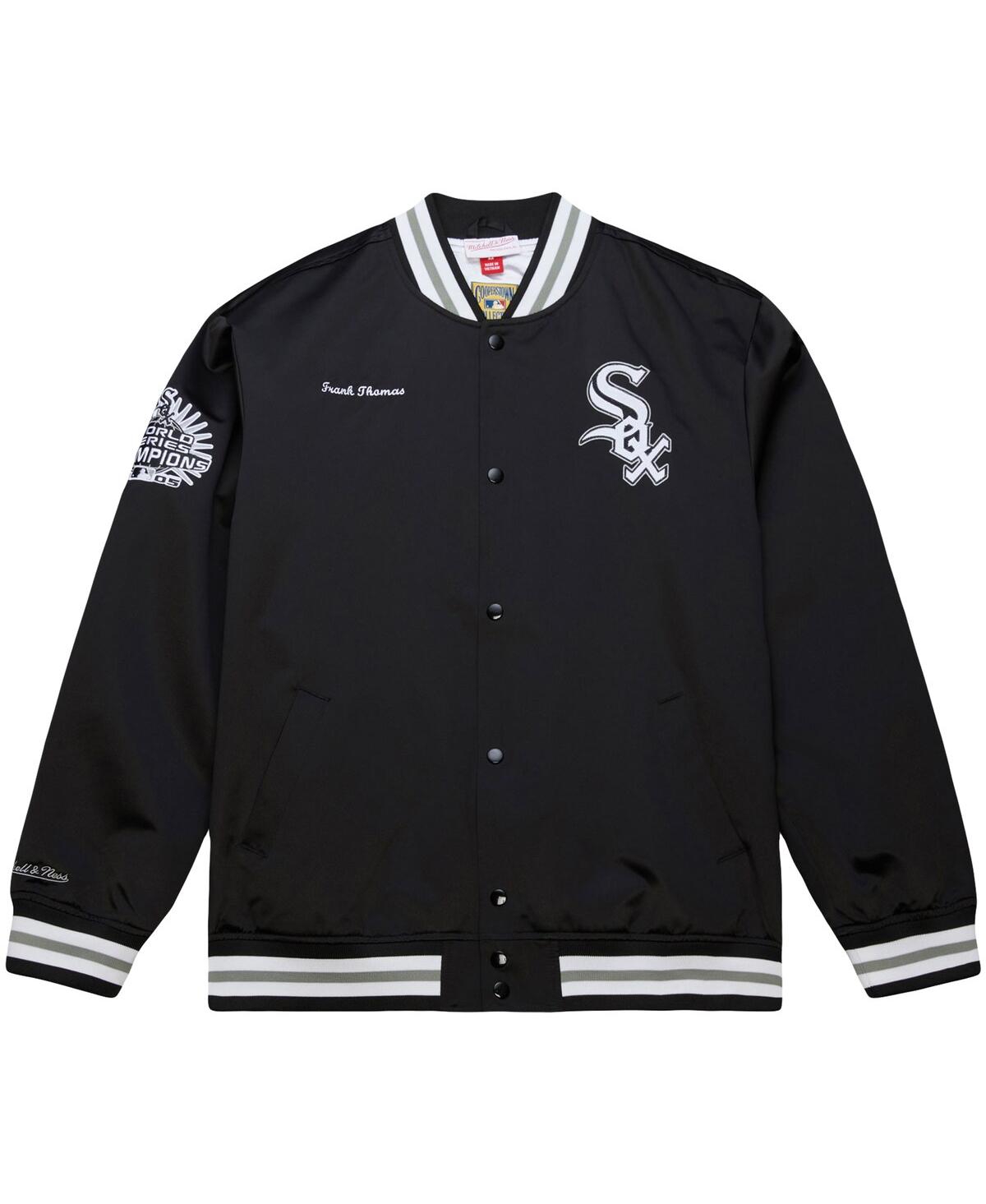 Mitchell & Ness Men's Frank Thomas Black Chicago White Sox Legends Collection Vintage Satin Full-snap Jacket In Black