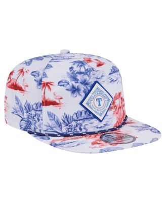 Men's White Texas Rangers Printed Island Golfer Snapback Hat