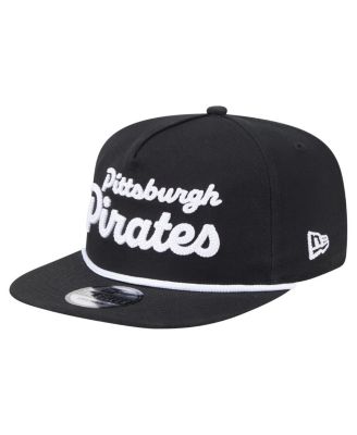 Men's Black Pittsburgh Pirates Team Text Golfer Snapback Hat