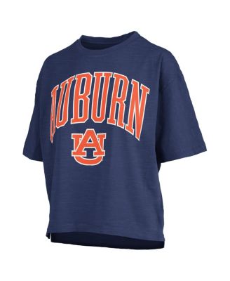 Women's&nbsp;Navy Auburn Tigers Nelson Arch Over Logo Waist Length Oversized Slub T-Shirt