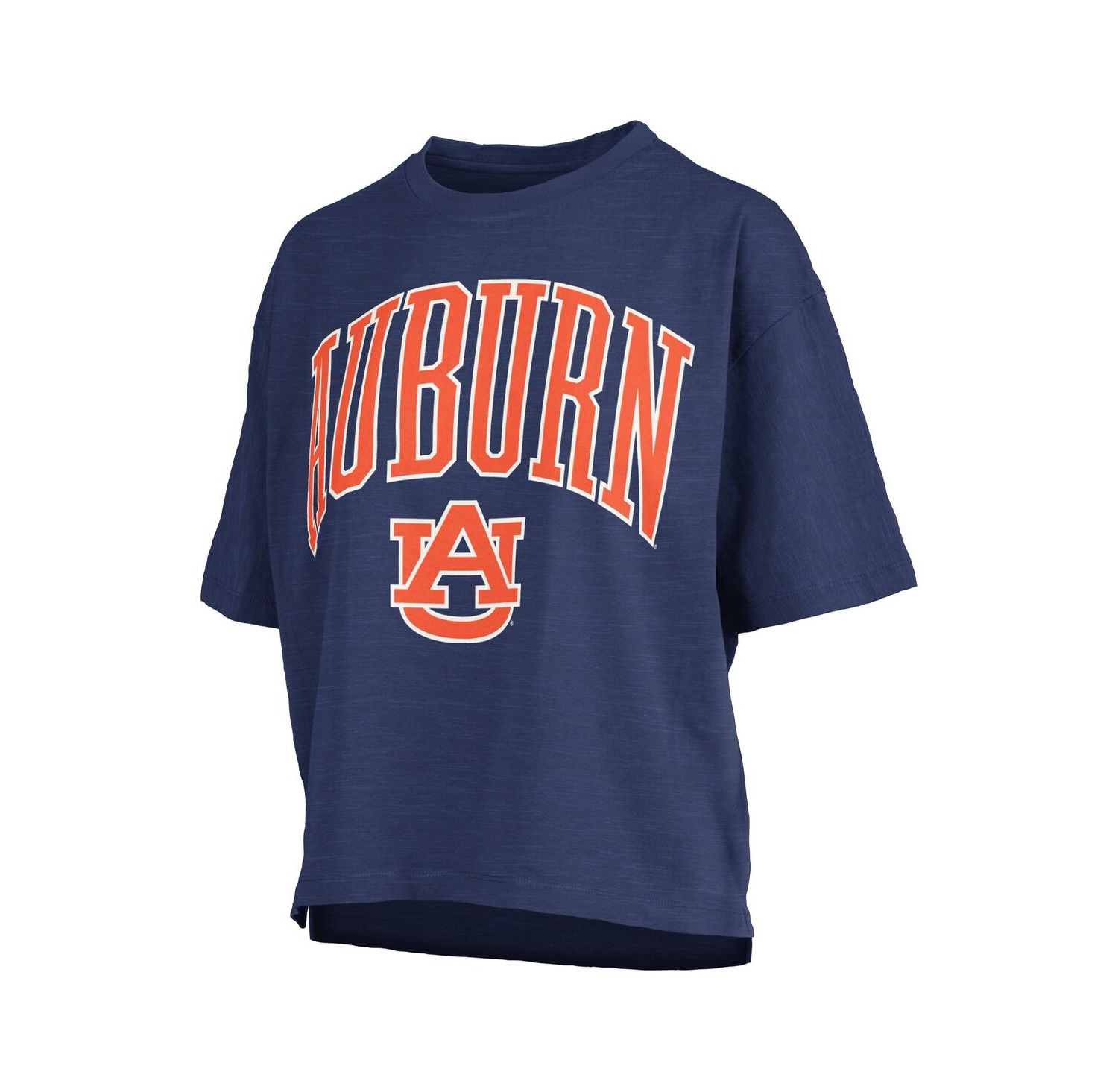Women's Navy Auburn Tigers Nelson Arch Over Logo Waist Length Oversized Slub T-Shirt