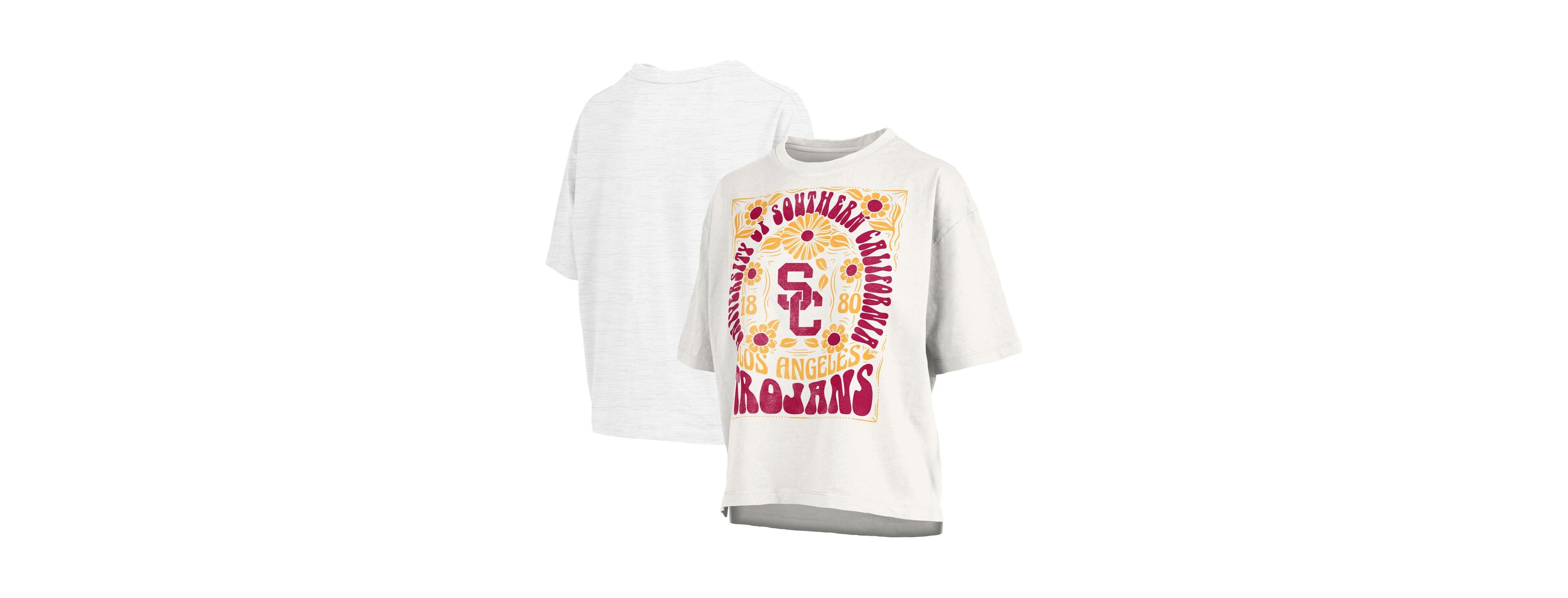 Pressbox Women's White Usc Trojans Harmony Oversized T-Shirt