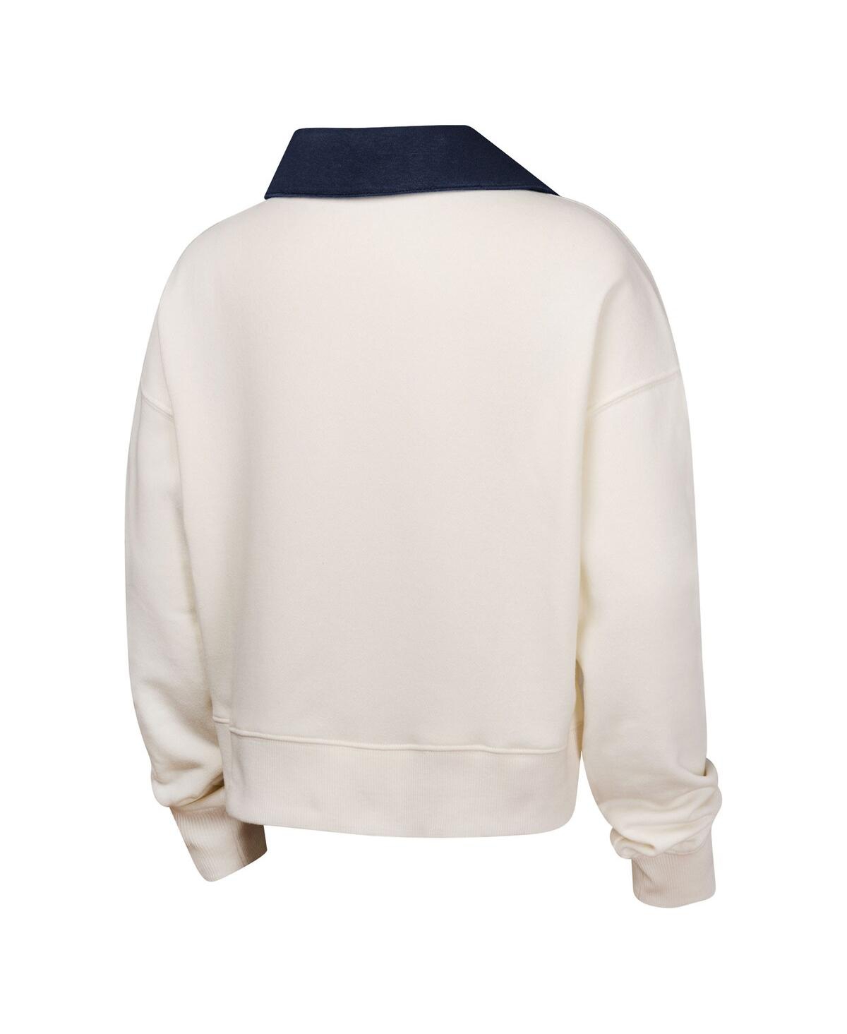 Outerstuff Girls Youth White New York Yankees Ballpark Hit Collared V-neck Pullover Sweatshirt In White