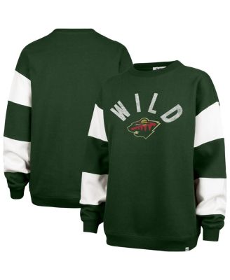 '47 Brand - Women's  Green Minnesota Wild Eephus Barred Pullover Sweatshirt