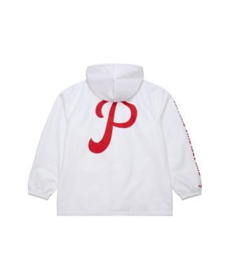 Men's White Philadelphia Phillies Vintage Full-Snap Hooded Coaches Jacket