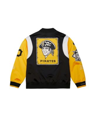 Men's Black/Gold Pittsburgh Pirates Cooperstown Collection Team Origins Satin Full-Snap Jacket