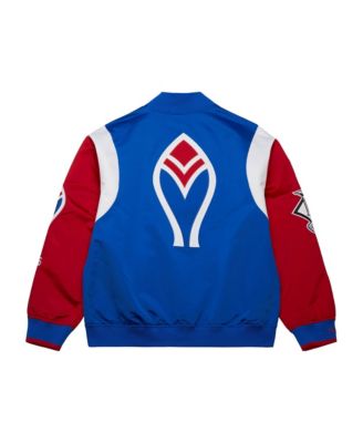 Men's Royal/Red Atlanta Braves Cooperstown Collection Team Origins Satin Full-Snap Jacket