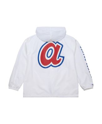 Men's White Atlanta Braves Vintage Full-Snap Hooded Coaches Jacket