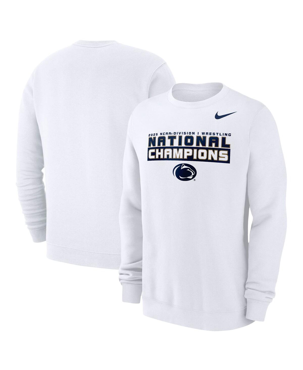 Nike Men's White Penn State Nittany Lions 2025 Ncaa Wrestling National Champions Club Fleece Pullover Sweatshirt - White