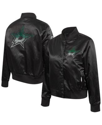 Pro Standard - Women's  Black Dallas Stars Rhinestone Jewels Satin Full-Snap Jacket