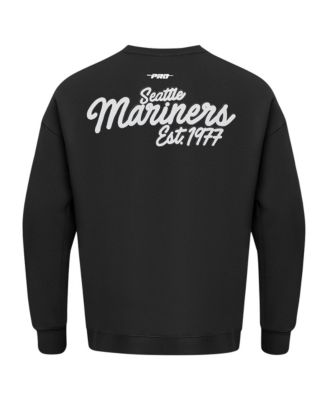Men's Black Seattle Mariners Paint The City Dropped Shoulder Pullover Sweatshirt