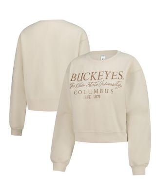 ZooZatz - Women's  Sand Ohio State Buckeyes Cropped Crewneck Sweatshirt