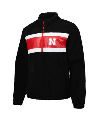 Men's Black Nebraska Huskers Pinch Runner Half-Zip Top