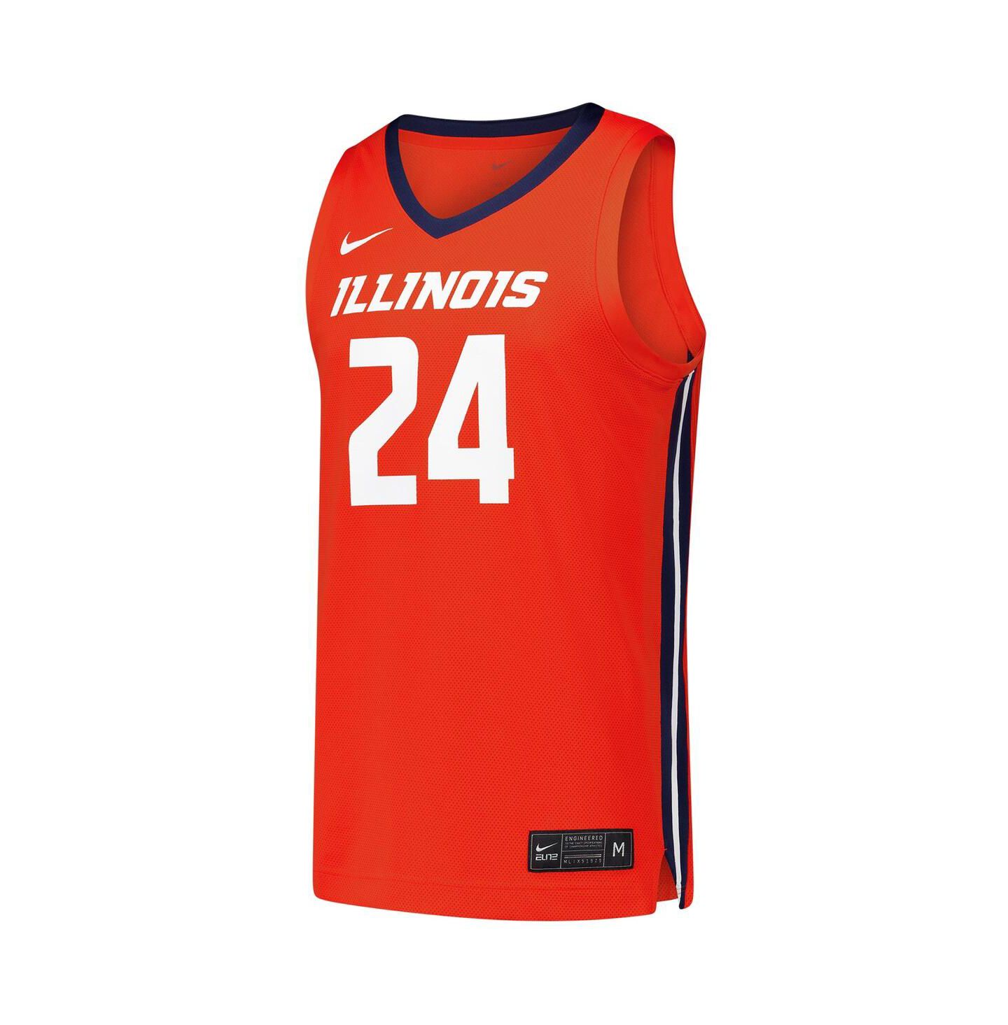 Мужской топ Nike 24 Orange Illinois Fighting Illini Replica Basketball Jersey — фото 3