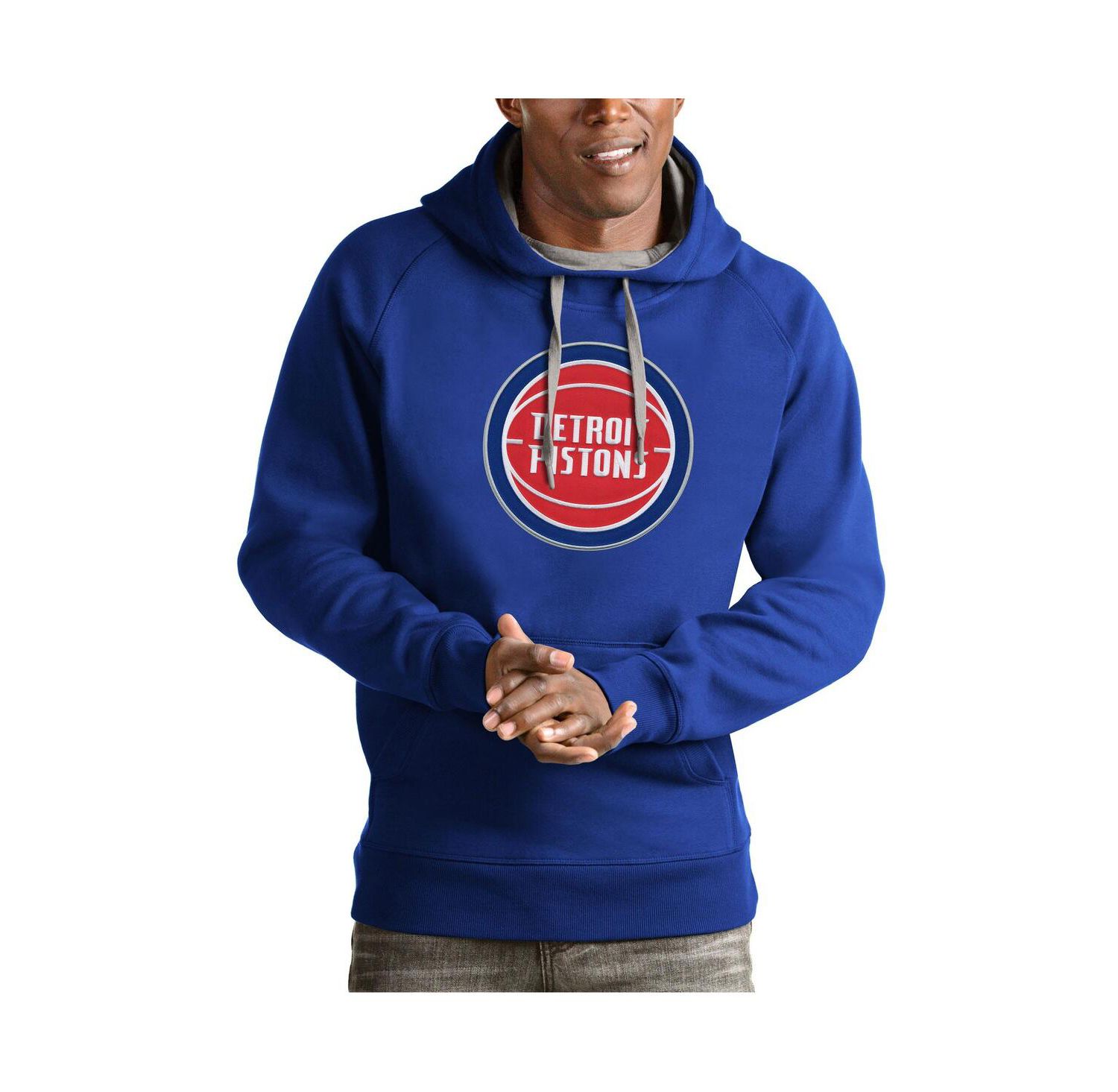 Men's Royal Detroit Pistons Team Logo Victory Pullover Hoodie