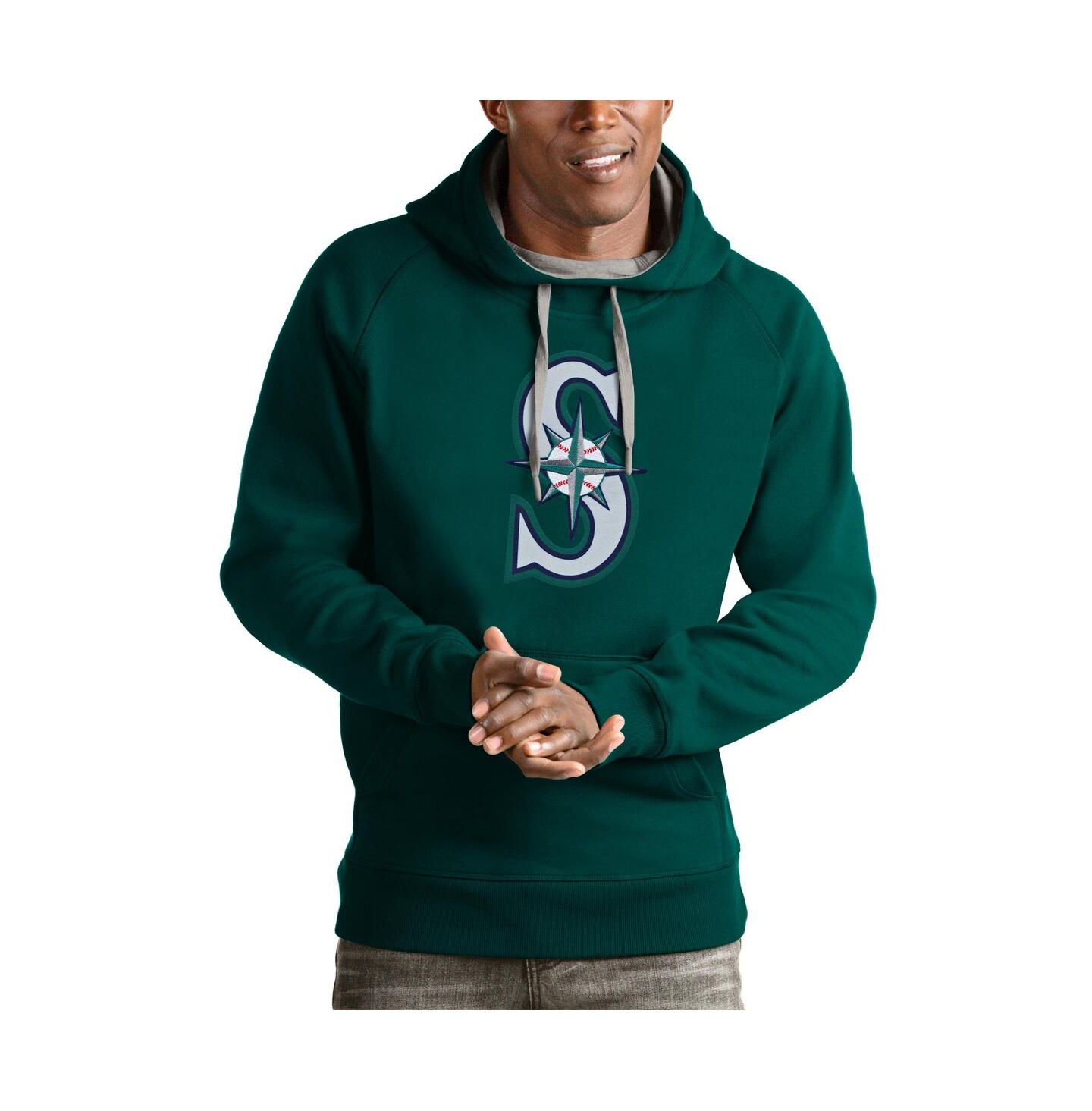 Мужское худи Antigua Aqua Seattle Mariners Victory Pullover Team Logo — фото 1