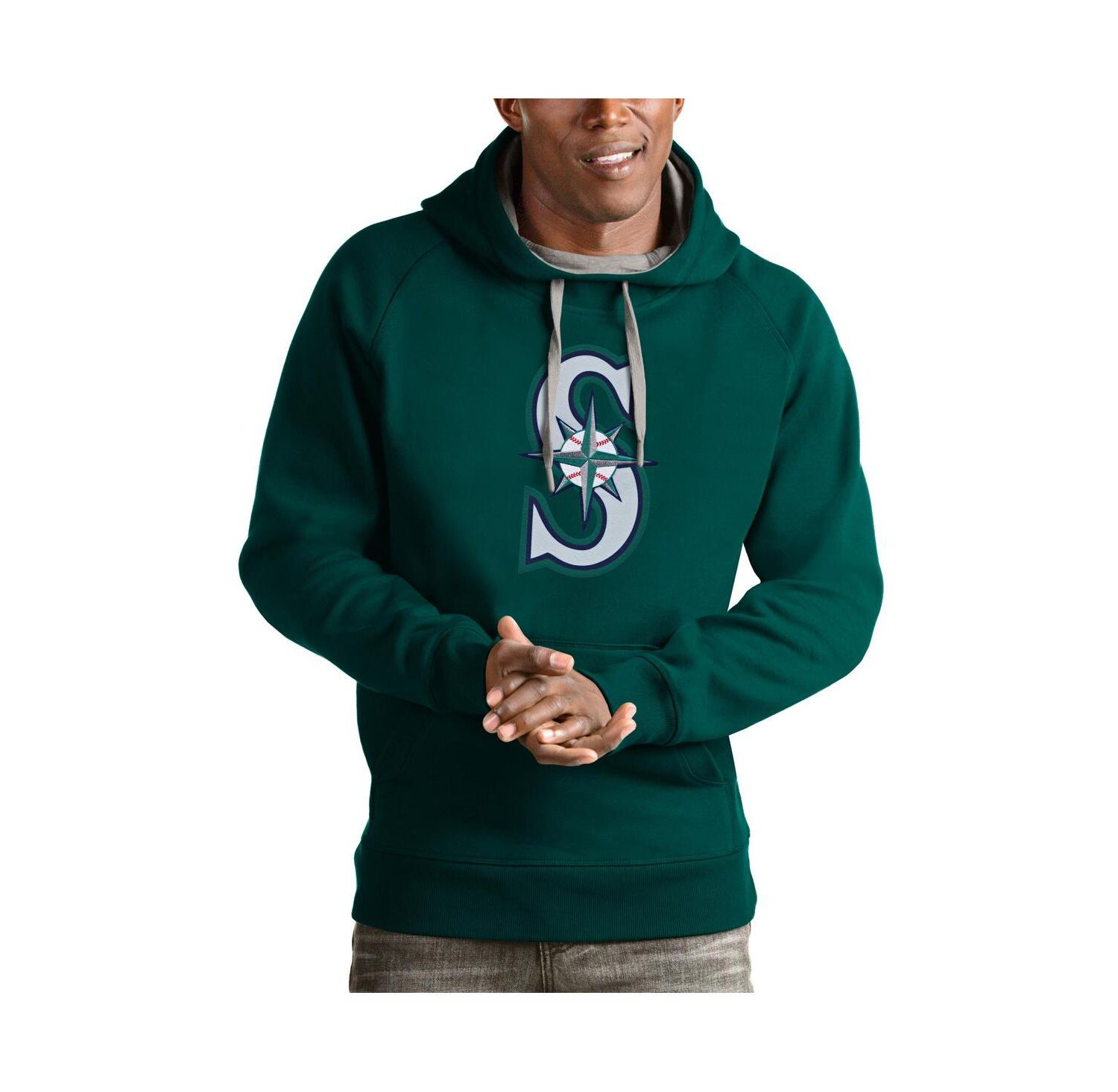 Men's Aqua Seattle Mariners Victory Pullover Team Logo Hoodie