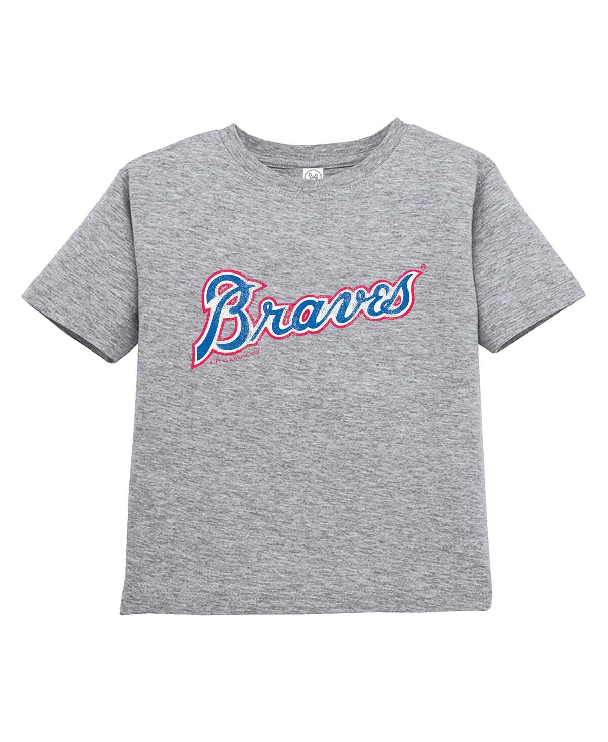 Soft As A Grape Toddler Navy/gray Atlanta Braves Cooperstown Collection T-shirt, Set Of 2 In Blue