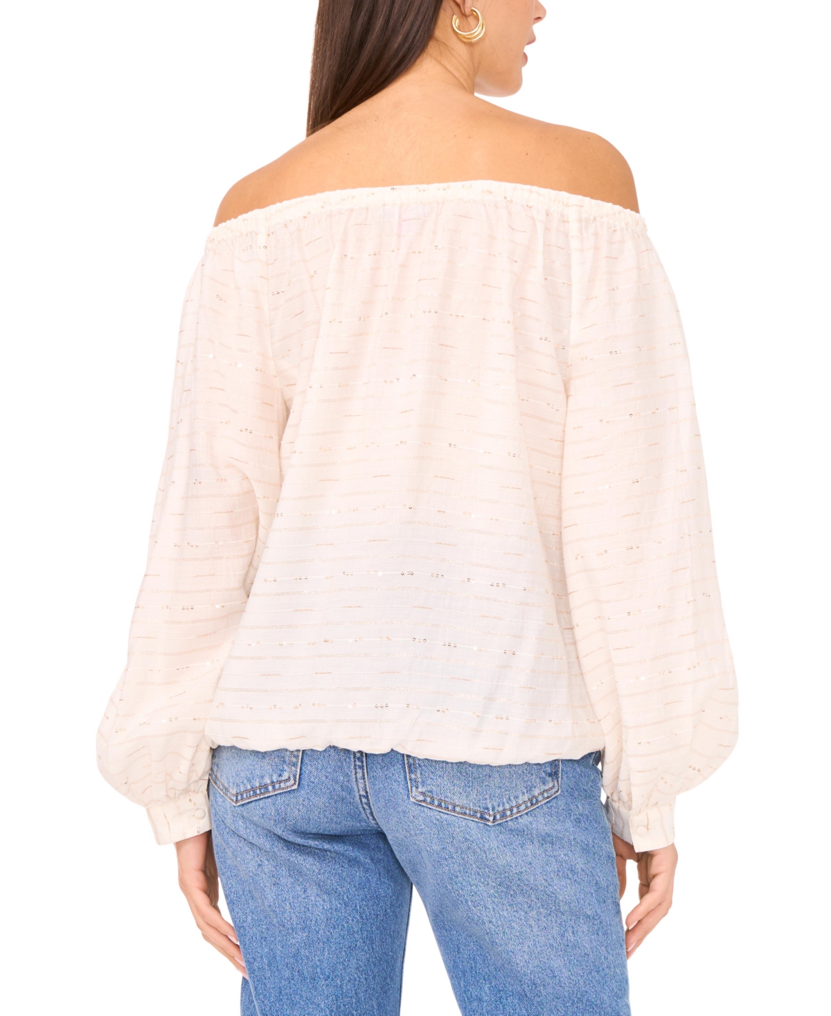 Shop Vince Camuto Women's Off-the-shoulder Blouson-sleeve Top