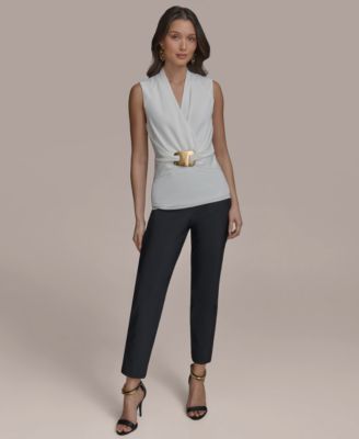 Женский топ без рукавов от Donna Karan New York с отделкой из фурнитуры