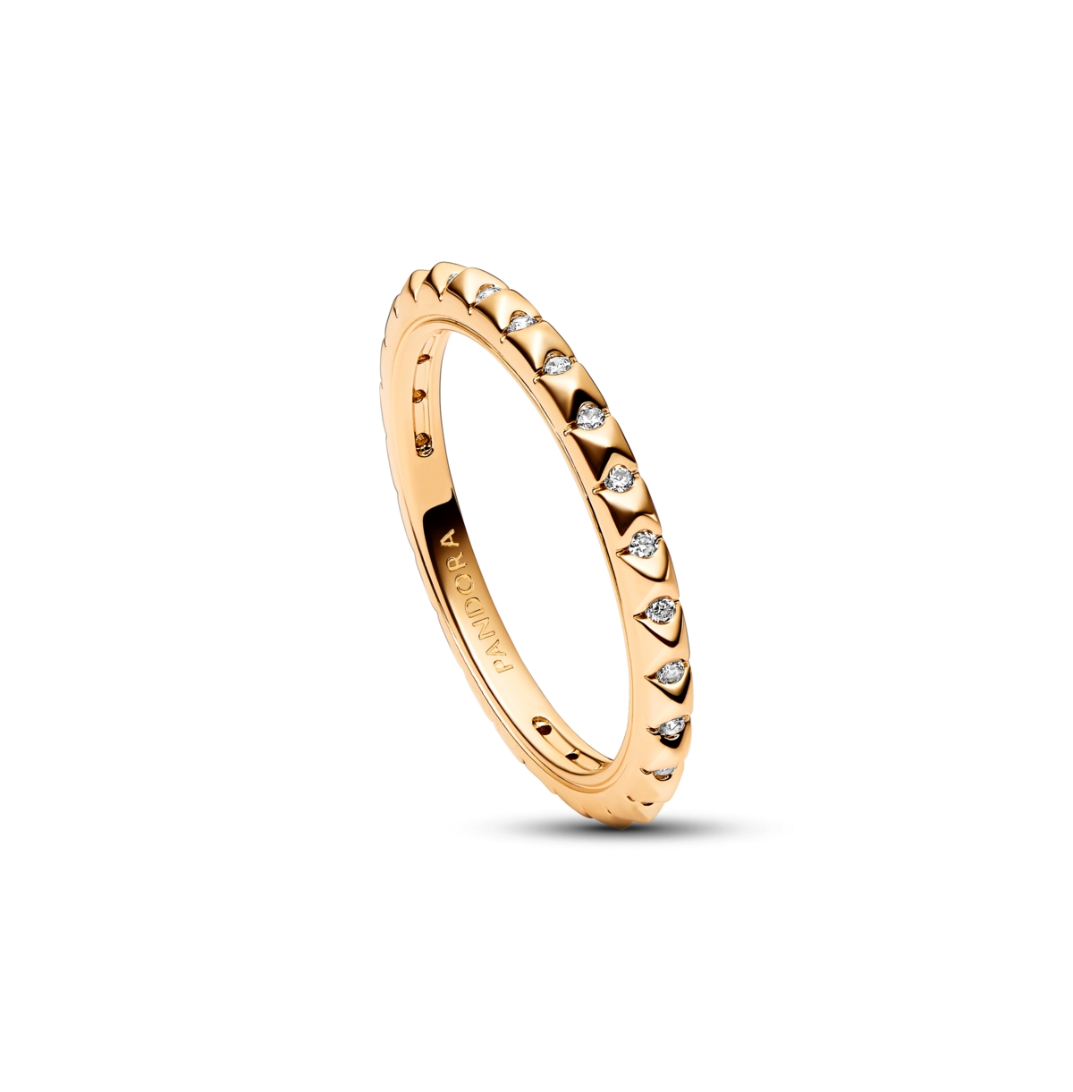 PANDORA GOLD-PLATED PYRAMIDS RING 