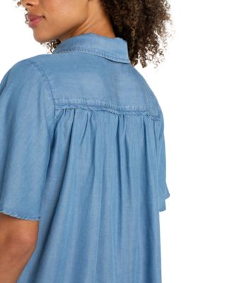 Petite Flutter-Sleeve Blouse