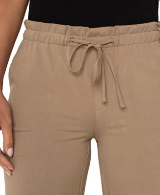 Petite Cropped Pull-On Wide-Leg Pants