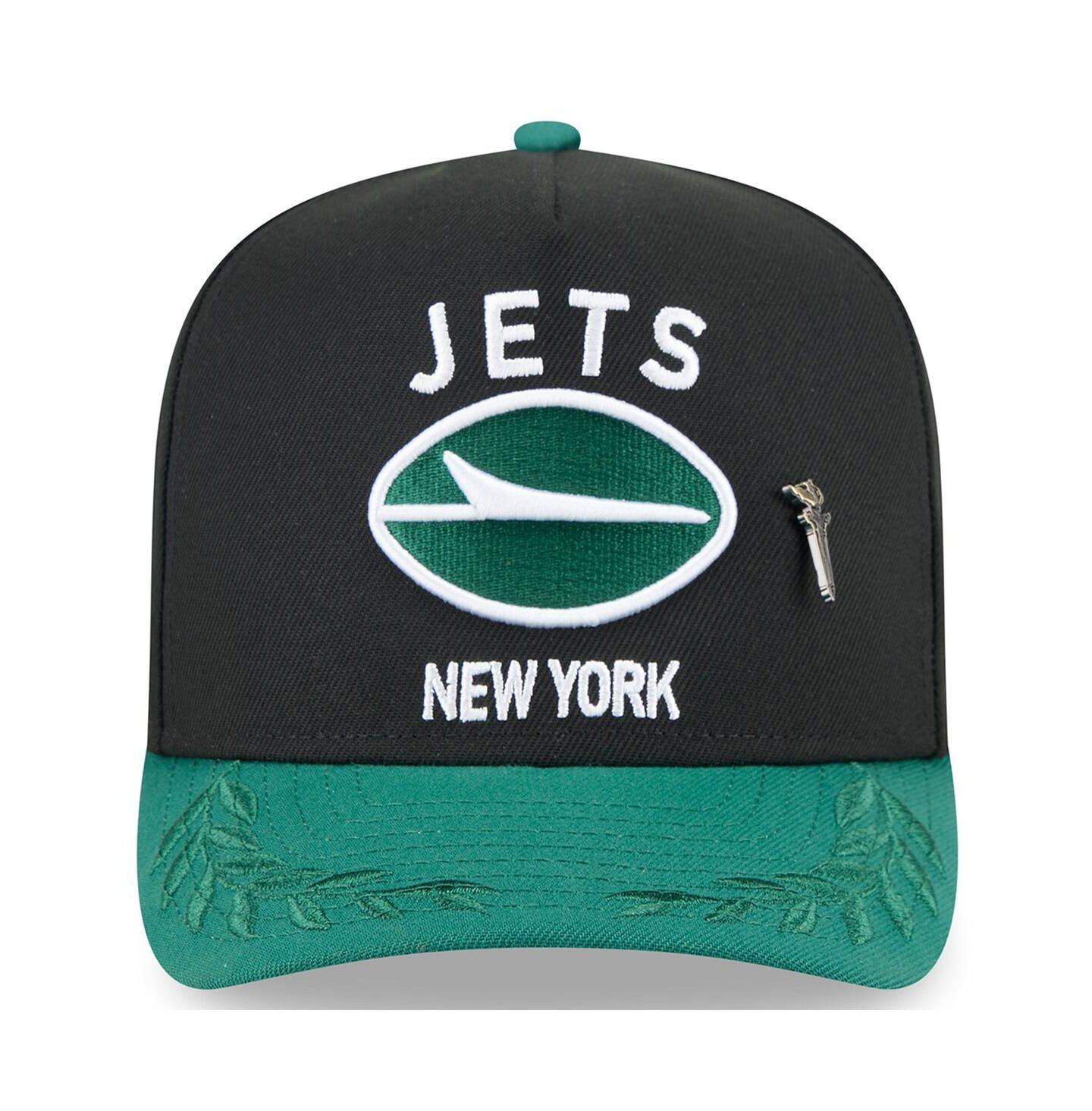 Мужская кепка New Era Black/Green New York Jets 2025 NFL Draft On Stage A-Frame 59FIFTY Fitted Hat — фото 5