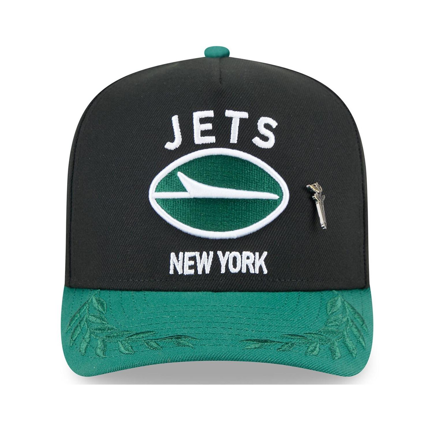 Men's Black/Green New York Jets 2025 NFL Draft On Stage A-Frame 59FIFTY Fitted Hat