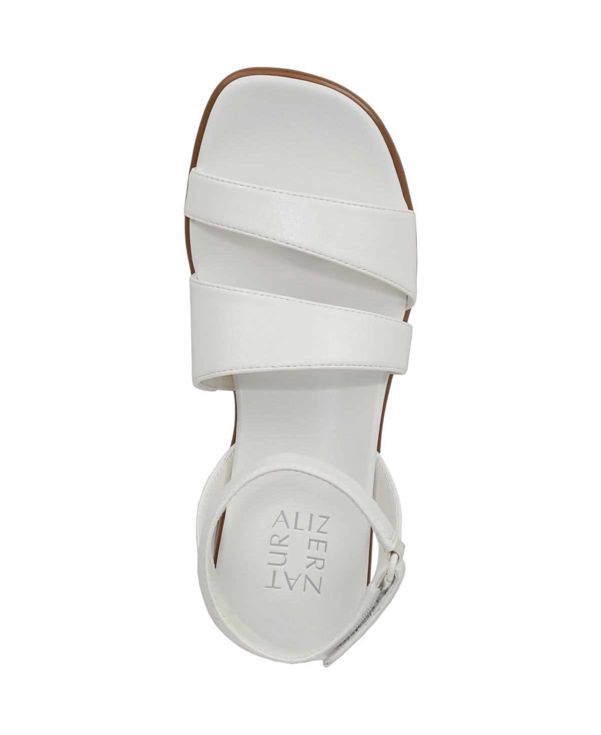 Naturalizer Women's Effie Square Toe Block Heel Flat Sandals In White Faux Leather