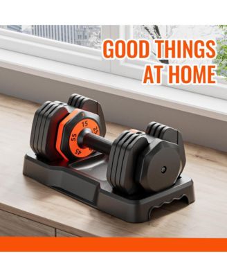 55LB 5-in-1 Adjustable Dumbbell – Anti-Slip Metal Handle, Quick Weight Change for Full-Body Home Gym Workouts