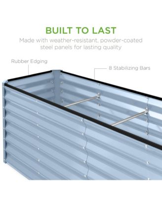 8x2x2ft Outdoor Metal Raised Garden Bed, Planter Box for Vegetables, Flowers, Herbs