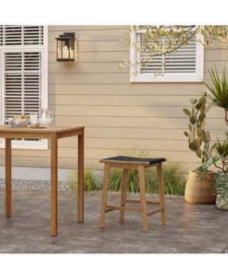 Outdoor Acacia Wood  Counter Height Stools, Set of 2