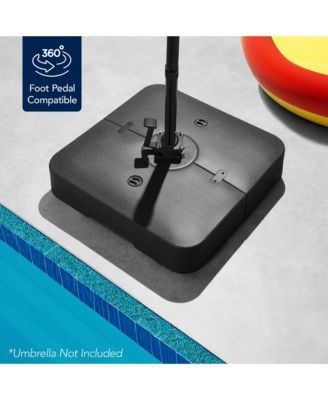 330lb Capacity Fillable Heavy-Duty Outdoor Cantilever Umbrella Base w/ Easy-Fill Spouts