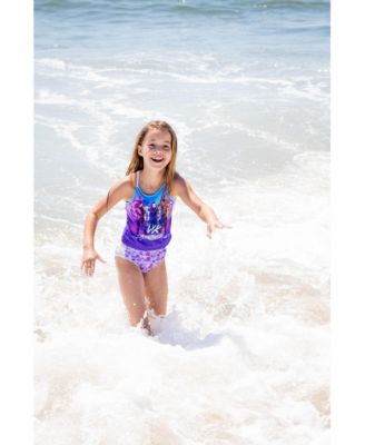 Girls Uma Evie Mal Tankini Top and Bikini Bottom Swim Set to