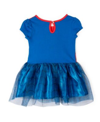 Baby Girls Marvel Captain America Spider-Man Dress Leggings and Headband 3 Piece Cosplay Set Newborn to