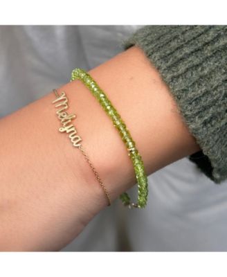 Peridot Bead Bracelet 14K Gold