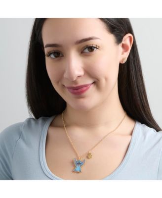 Stitch Jewelry Set - Stitch Necklace and Leaf Earrings