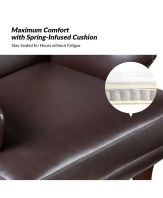 Aviles 29.2" W Leather Wingback Armchair