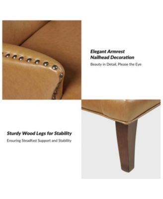 Aviles 29.2" W Leather Wingback Armchair