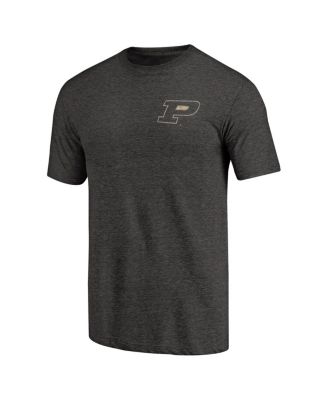 Мужская черная футболка с логотипом Fanatics MTO Label Purdue Boilermakers на левой стороне груди с потертым логотипом Tri-Blend