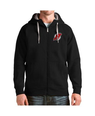 Antigua - Men's Black New Jersey Devils Logo Victory Full-Zip Hoodie