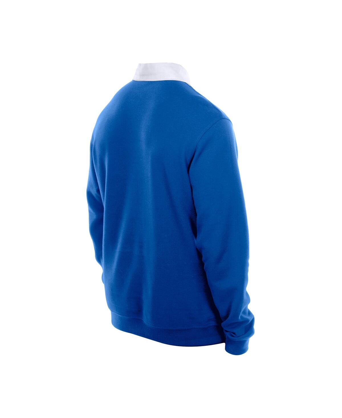 Shop New Era Men's Royal New York Mets Throwback Prep Color Block Rugby Polo Shirt