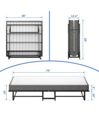 Portable Rollaway Guest Bed with Memory Foam Mattress and Bed Side Pocket