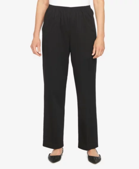 Petite Mid-Rise Casual Pants - Black