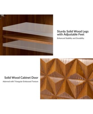 Kuriko 32" Tall 2-Solid Wood Door Accent Cabinet with Adjustable Shelves